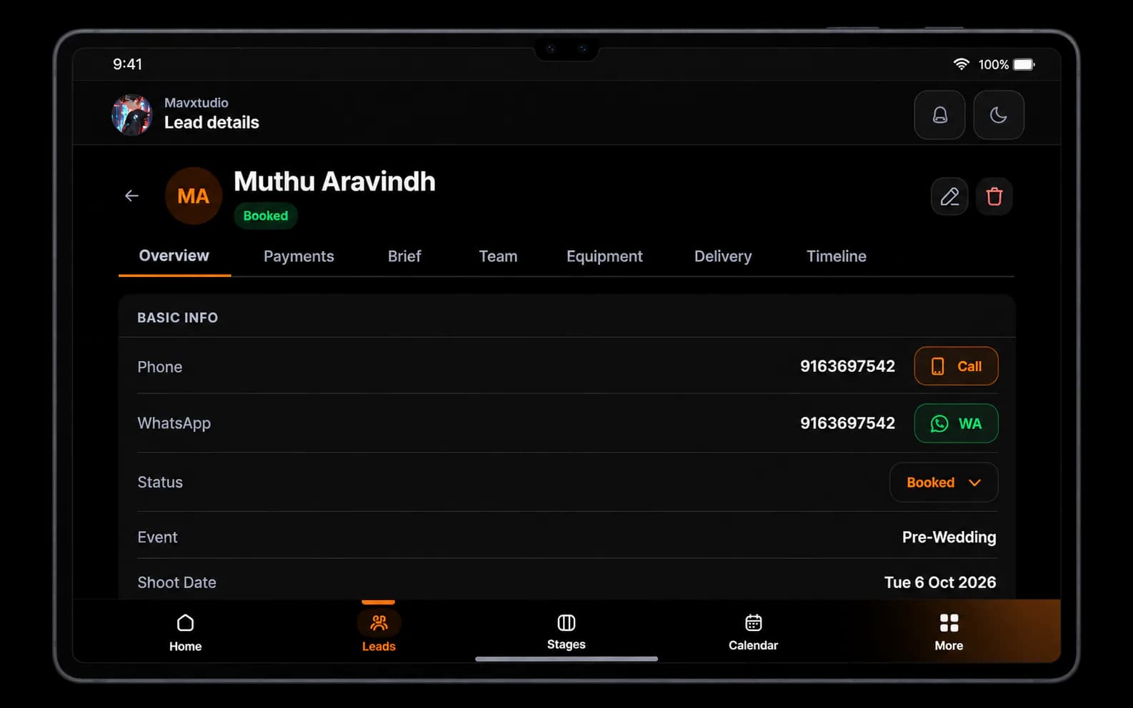 KLOUZ studio dashboard